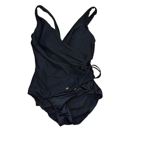 Miraclesuit One-Piece Swimsuit Women’s 8 Black Ruched Slimming Shaping Swimwear - Picture 1 of 13